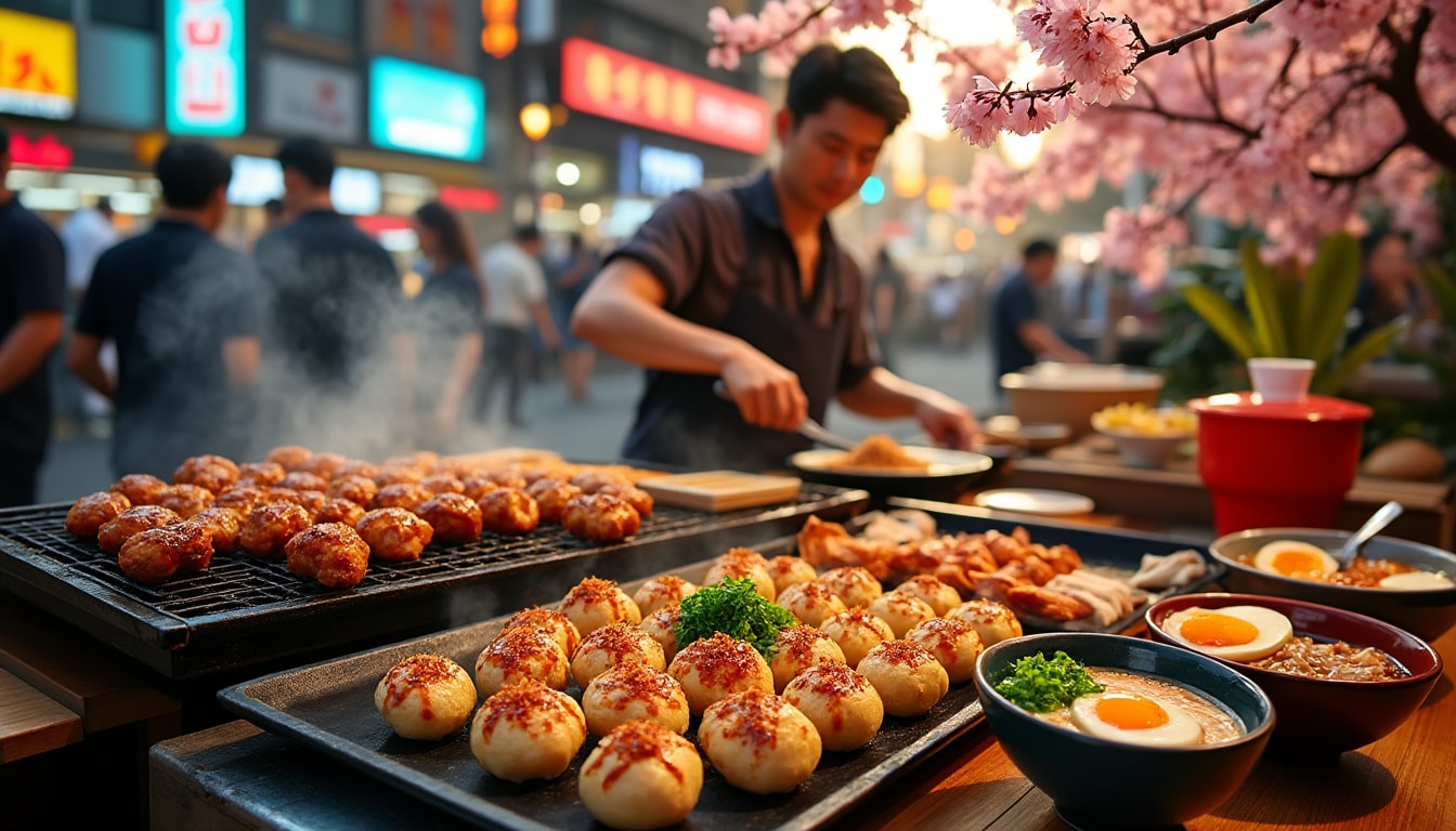 discover the culinary delights of osaka, where vibrant street food, savory dishes, and traditional delicacies come together to create a unique dining experience. explore iconic foods like takoyaki and okonomiyaki, and indulge in the rich flavors that define this gastronomic hub of japan.